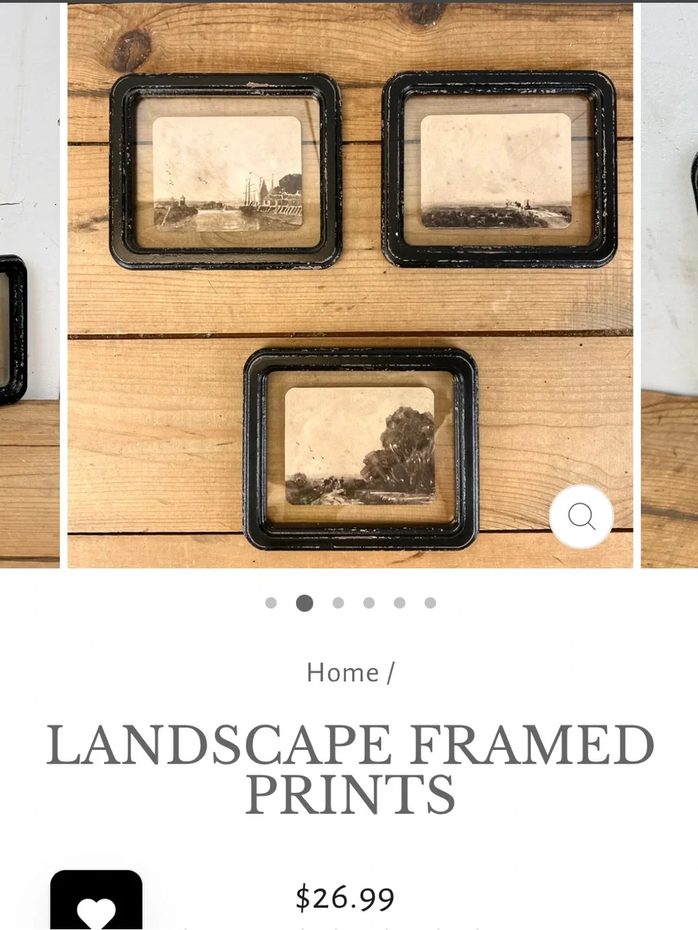Black Rustic Floating landscape Glass Picture Frame - Home Accents